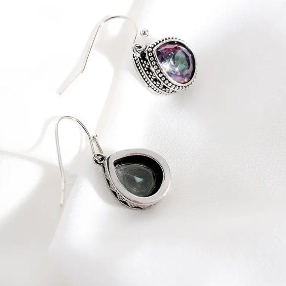 NWOT - Beautiful Multi Color Droplet Style Earrings - Picture 5 of 7